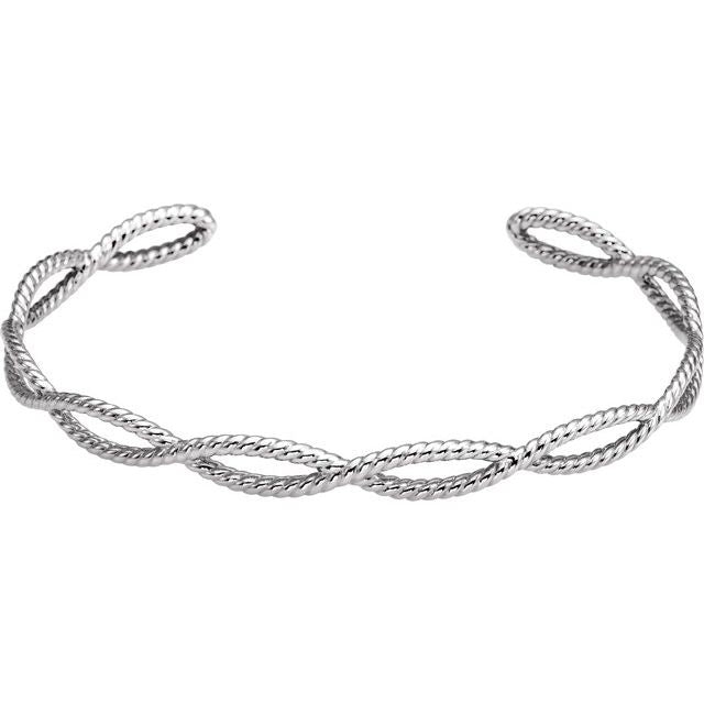 Braided Rope Cuff White