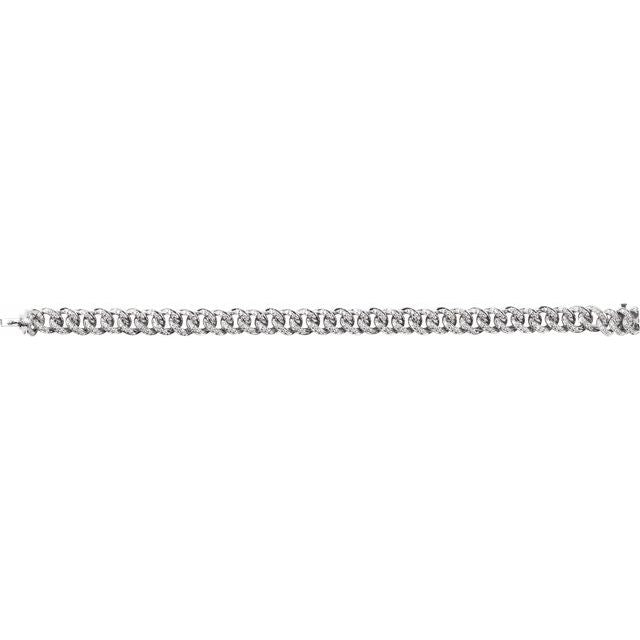 Diamond Accented Link Bracelet White Gold