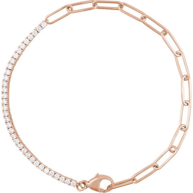 Diamond Tennis Paperclip Bracelet