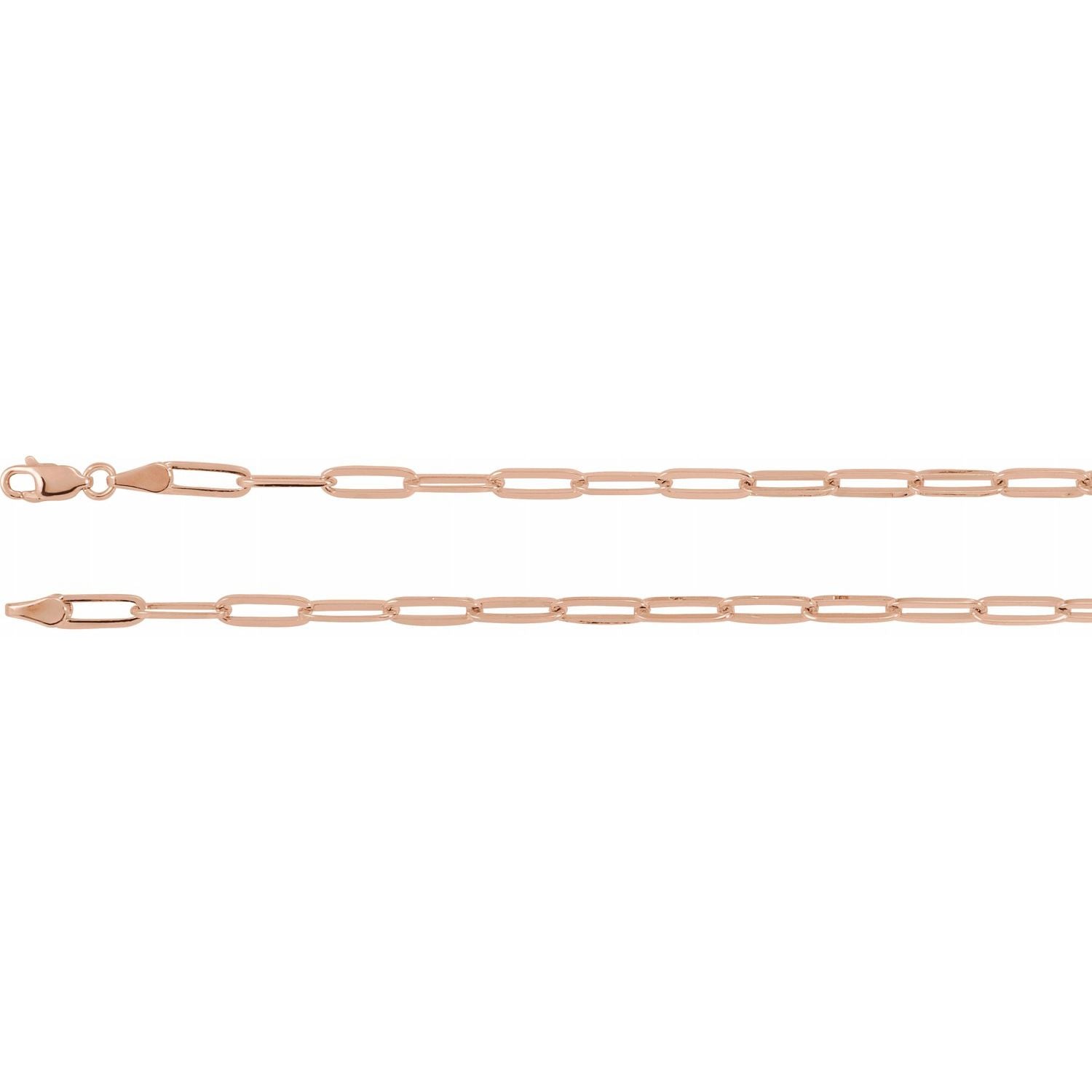 Paperclip Link Chain Bracelet Rose
