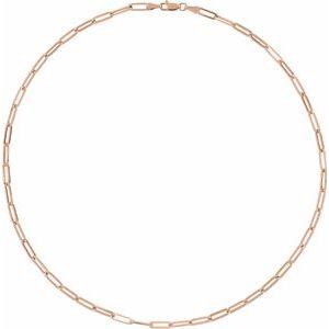 Paperclip Link Chain Bracelet Rose Gold