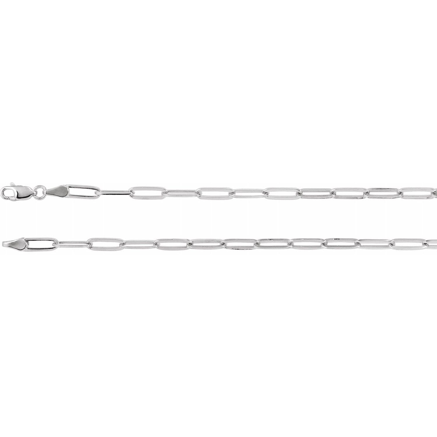 Paperclip Link Chain Bracelet White