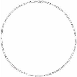 Paperclip Link Chain Bracelet White