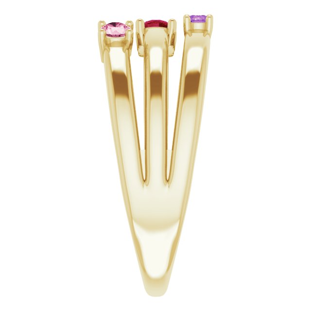 14K Yellow Natural Multi-Gemstone Negative Space Ring