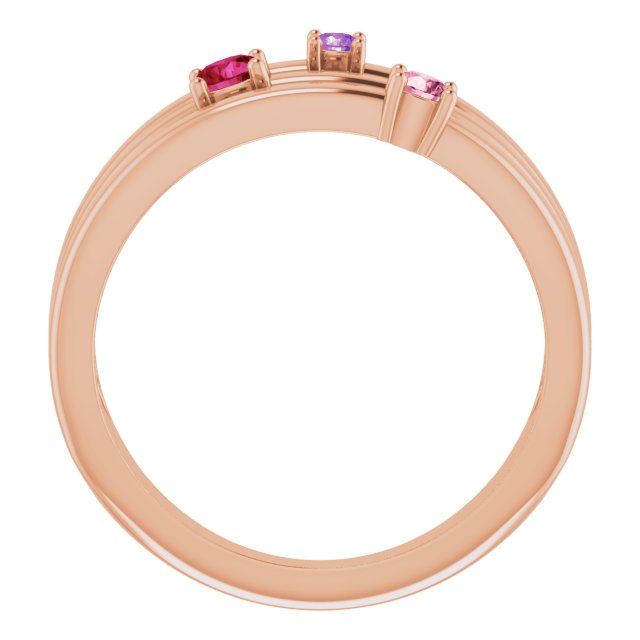 14K Rose Natural Multi-Gemstone Negative Space Ring