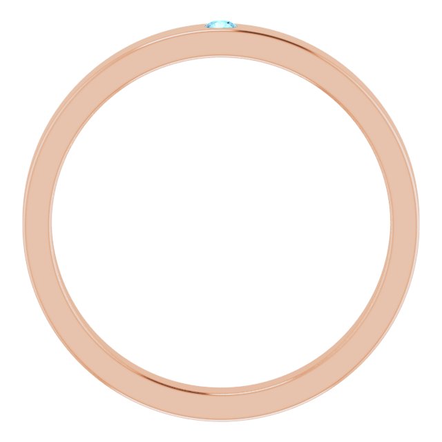 14K Rose Natural Aquamarine Family Stackable Ring