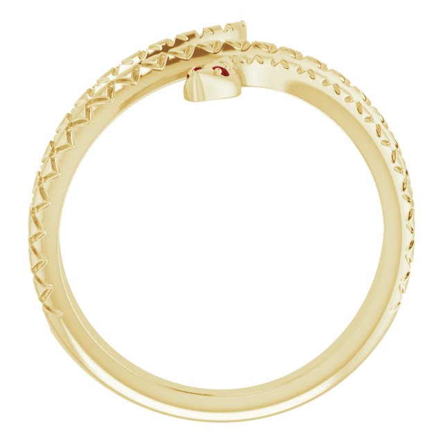 14K Rose Natural Mozambique Garnet Snake Ring