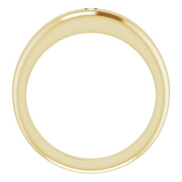14K Rose .03 CT Diamond Petite Dome Ring