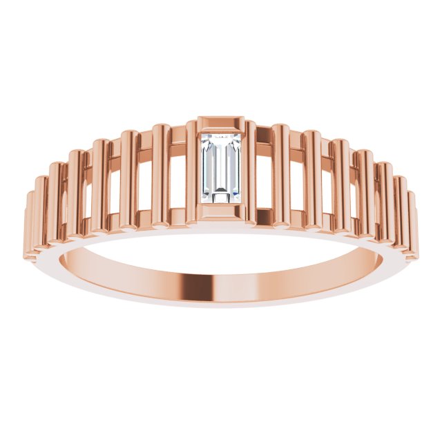 14K Rose 1/8 CT Natural Diamond Solitaire Ring