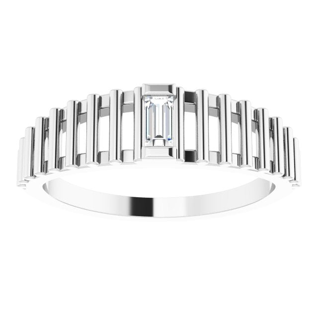 14K White 1/8 CT Natural Diamond Solitaire Ring