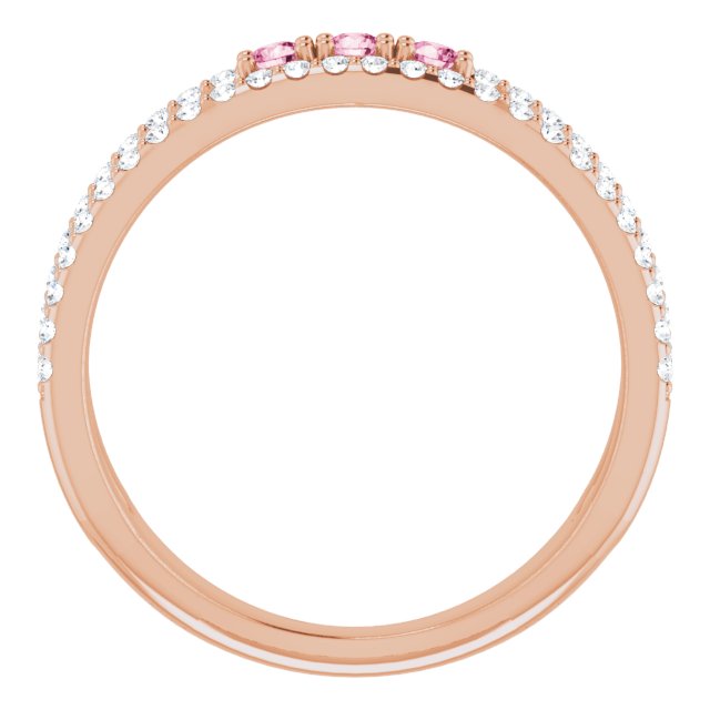 14K Rose Natural Pink Tourmaline & 1/4 CTW Natural Diamond Ring