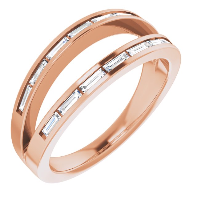 14K Rose 1/3 CTW Diamond Negative Space Ring