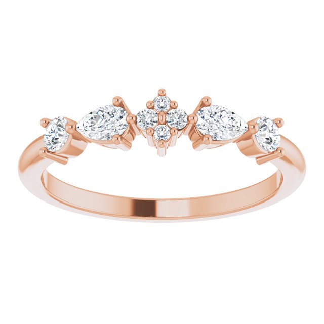 14K Rose 3/8 CTW Diamond Stackable Ring