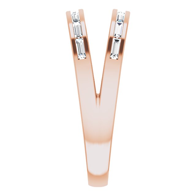 14K Rose 1/3 CTW Diamond Negative Space Ring