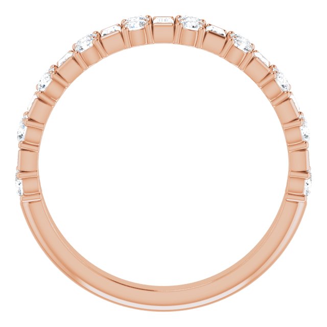 14K Rose 9/10 CTW Natural Diamond Anniversary Band