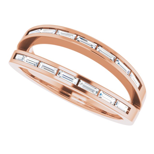 14K Rose 1/3 CTW Diamond Negative Space Ring