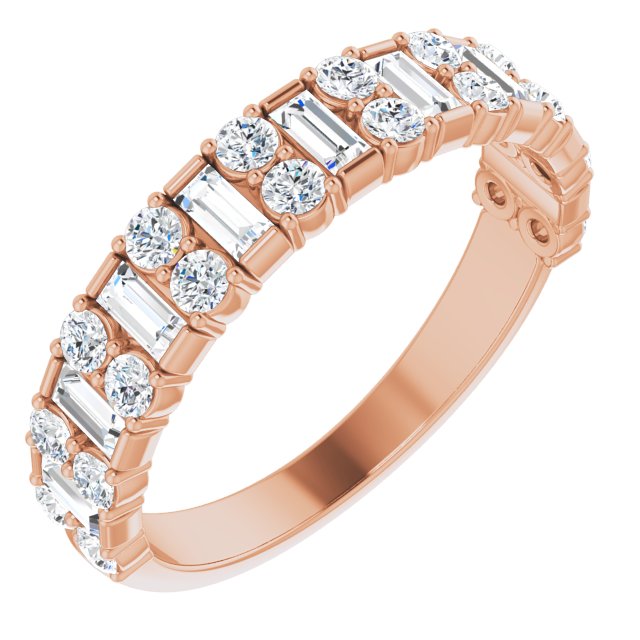 14K Rose 9/10 CTW Natural Diamond Anniversary Band