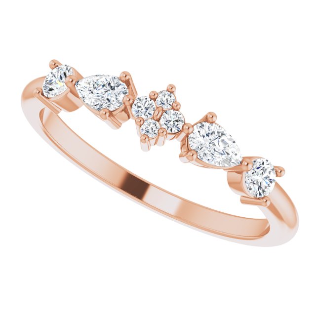 14K Rose 3/8 CTW Diamond Stackable Ring