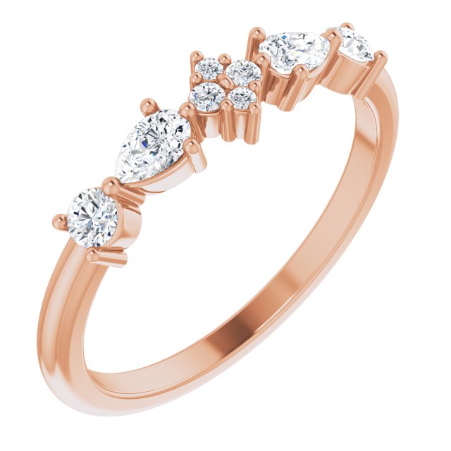 14K Rose 3/8 CTW Diamond Stackable Ring