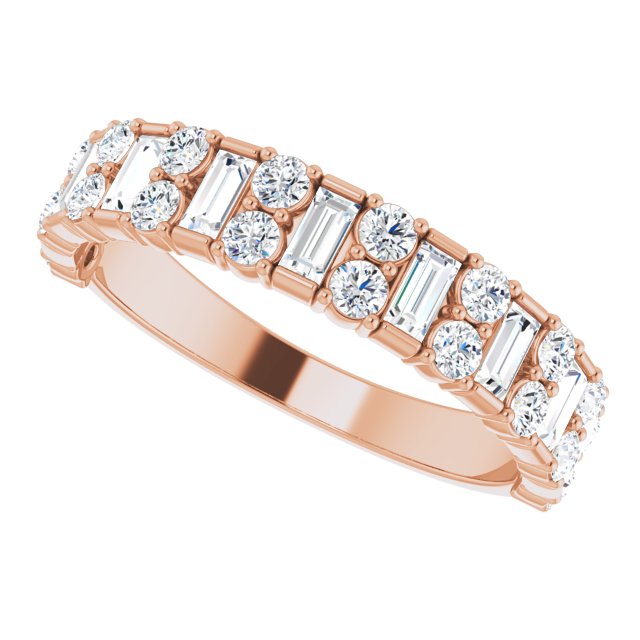14K Rose 9/10 CTW Natural Diamond Anniversary Band