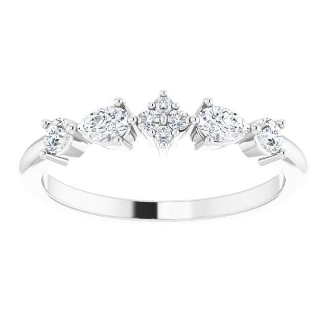 14K White 3/8 CTW Diamond Stackable Ring