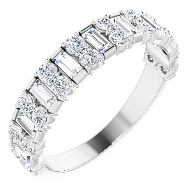 14K White 9/10 CTW Natural Diamond Anniversary Band