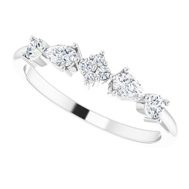 14K White 3/8 CTW Diamond Stackable Ring