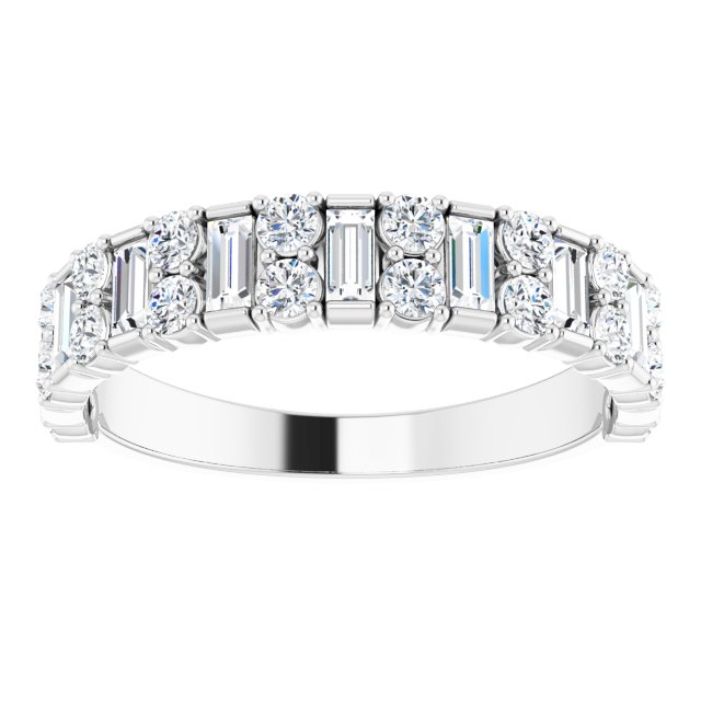 14K White 9/10 CTW Natural Diamond Anniversary Band