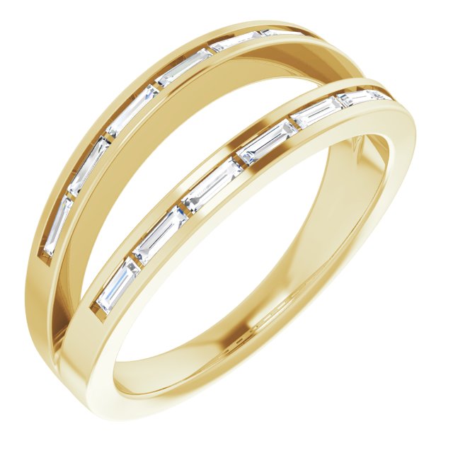 14K Yellow 1/3 CTW Diamond Negative Space Ring