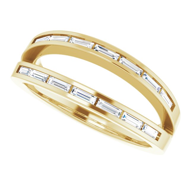 14K Yellow 1/3 CTW Diamond Negative Space Ring