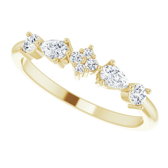 14K Yellow 3/8 CTW Diamond Stackable Ring