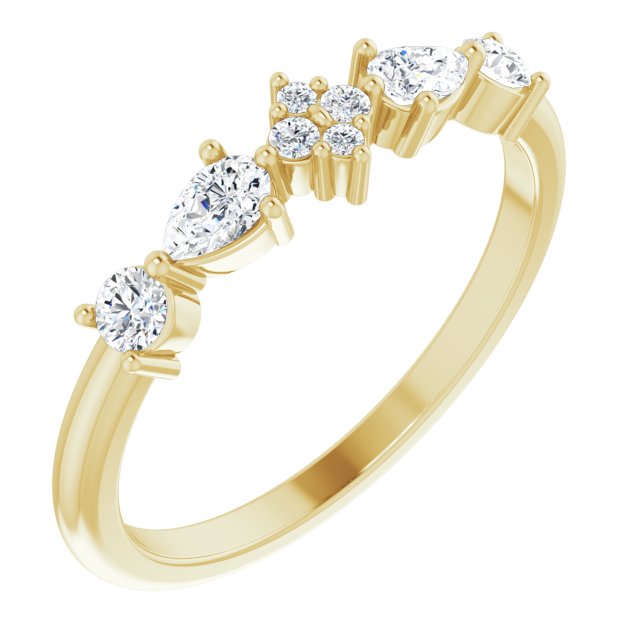 14K Yellow 3/8 CTW Diamond Stackable Ring