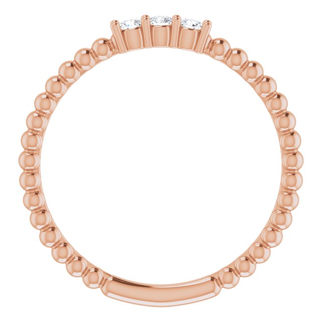 14K Rose 1/10 CTW Diamond Beaded Ring