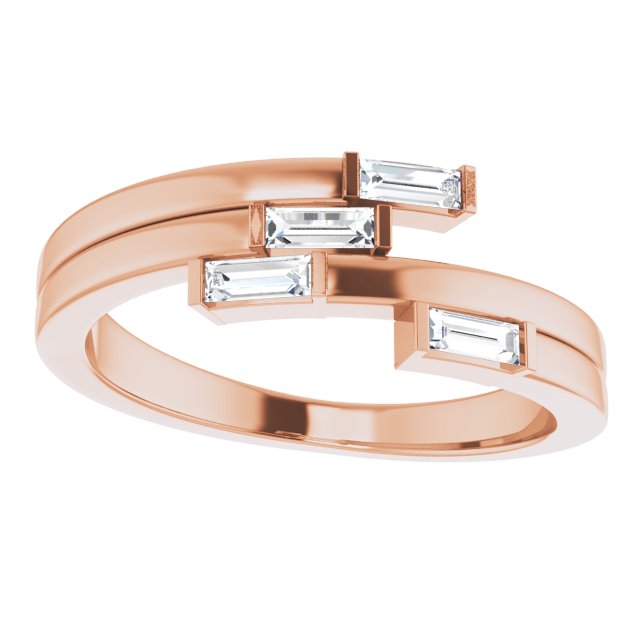 14K Rose 1/4 CTW Diamond Geometric Ring