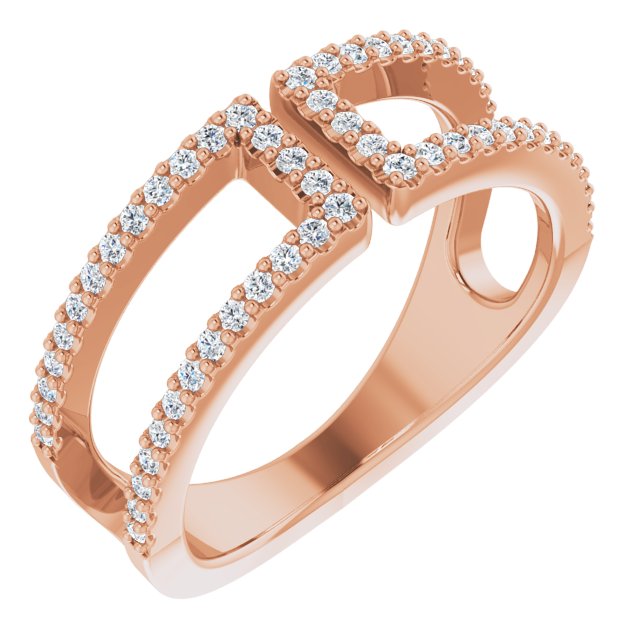 14K Rose 1/3 CTW Natural Diamond Ring