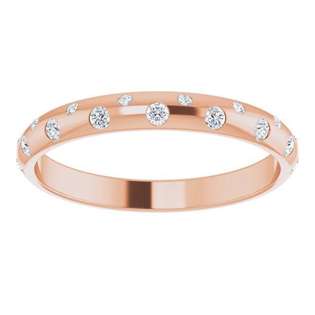 14K Rose 2.5 mm Round French-Set Anniversary Band Mounting