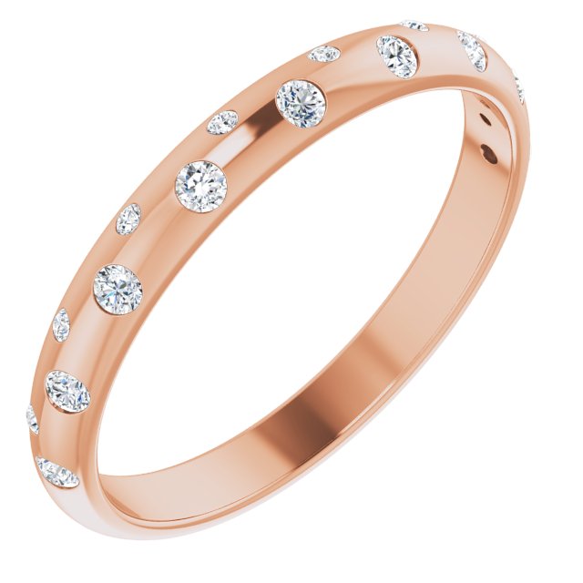 14K Rose 2.5 mm Round French-Set Anniversary Band Mounting