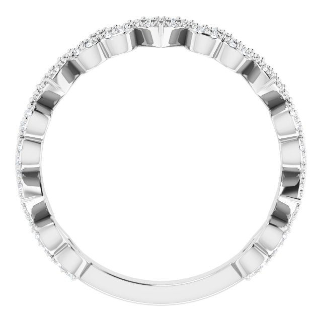 14K White 1/3 CTW Diamond Stackable Heart Ring