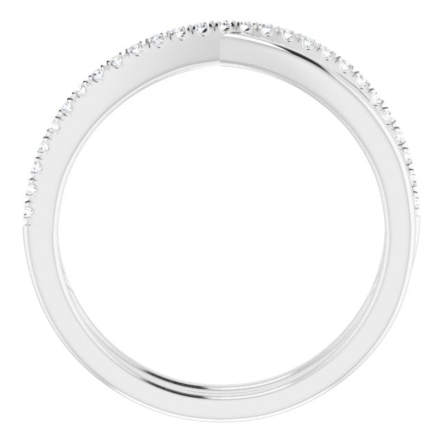 14K White 1/8 CTW Natural Diamond Criss-Cross Ring