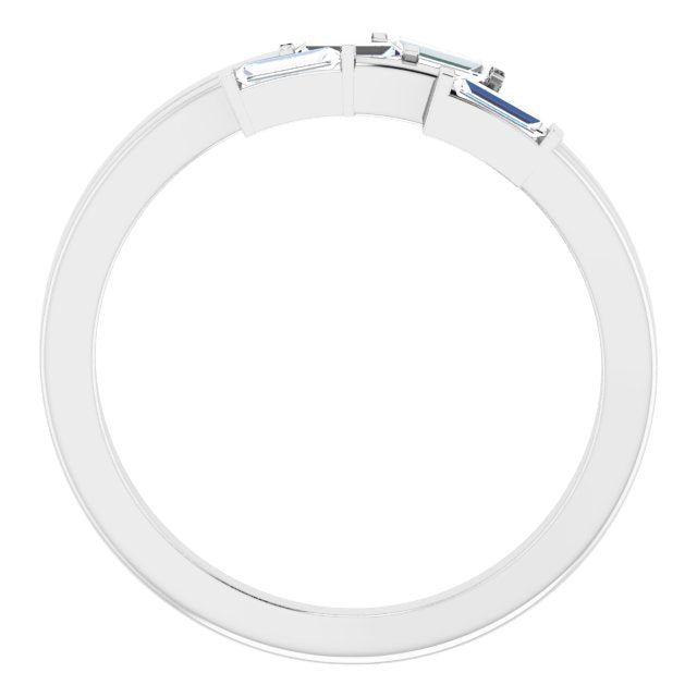 14K White 1/4 CTW Diamond Geometric Ring