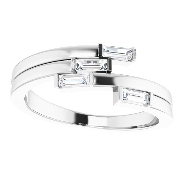 14K White 1/4 CTW Diamond Geometric Ring