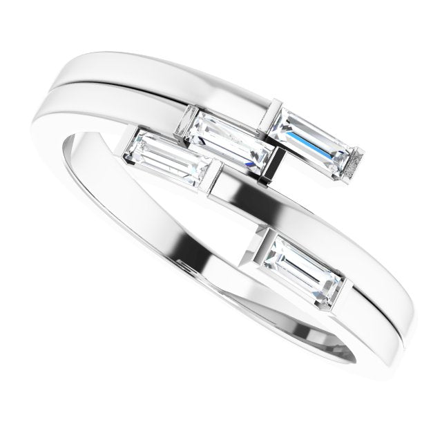 14K White 1/4 CTW Diamond Geometric Ring