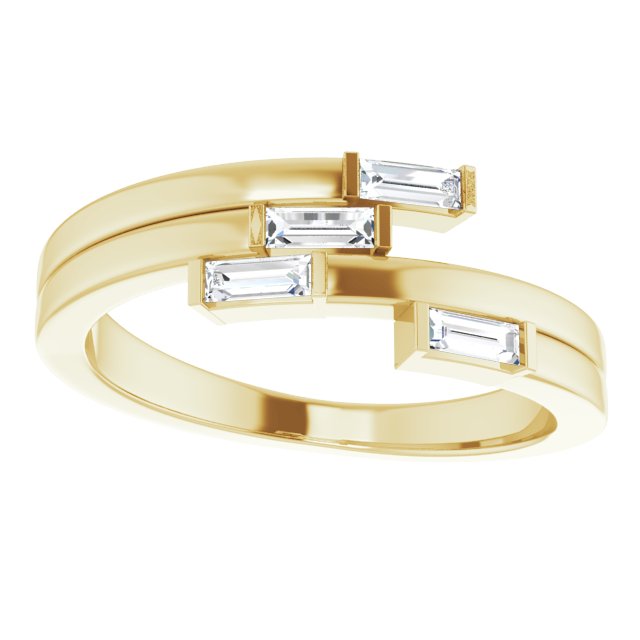 14K Yellow 1/4 CTW Diamond Geometric Ring