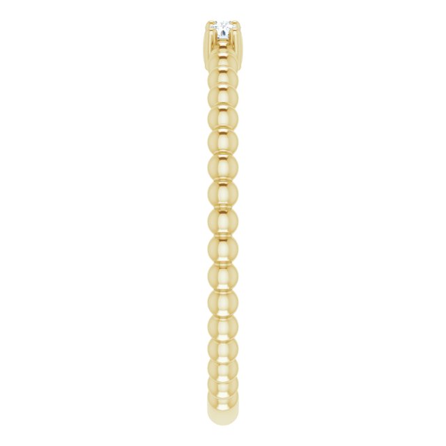 14K Yellow 1/10 CTW Diamond Beaded Ring