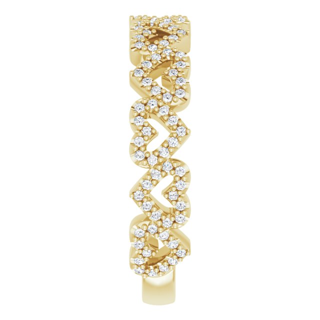 14K Yellow 1/3 CTW Diamond Stackable Heart Ring