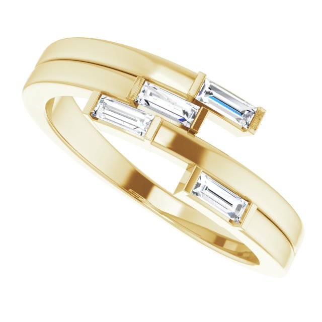 14K Yellow 1/4 CTW Diamond Geometric Ring
