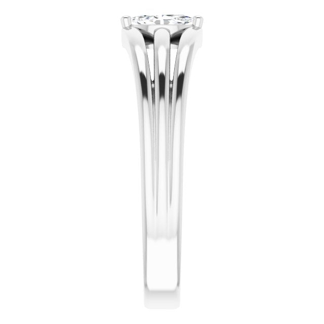 14K White 1/8 CT Diamond Geometric Ring