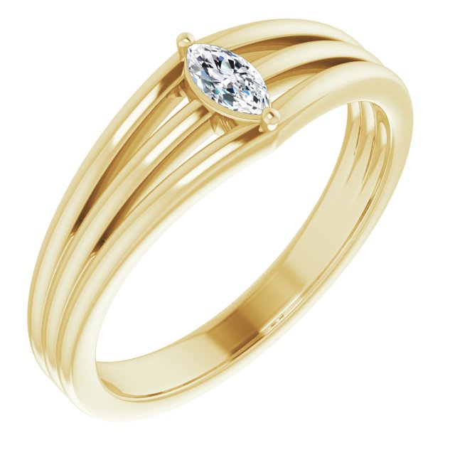 14K Yellow 1/8 CT Diamond Geometric Ring