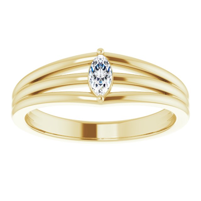 14K Yellow 1/8 CT Diamond Geometric Ring