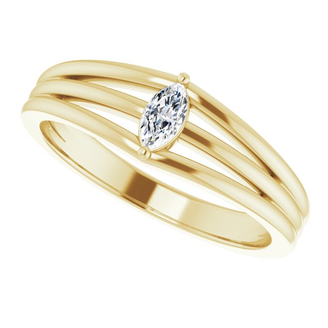 14K Yellow 1/8 CT Diamond Geometric Ring